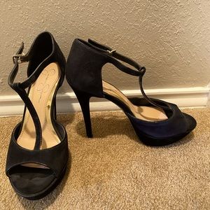Jessica Simpson black suede heels